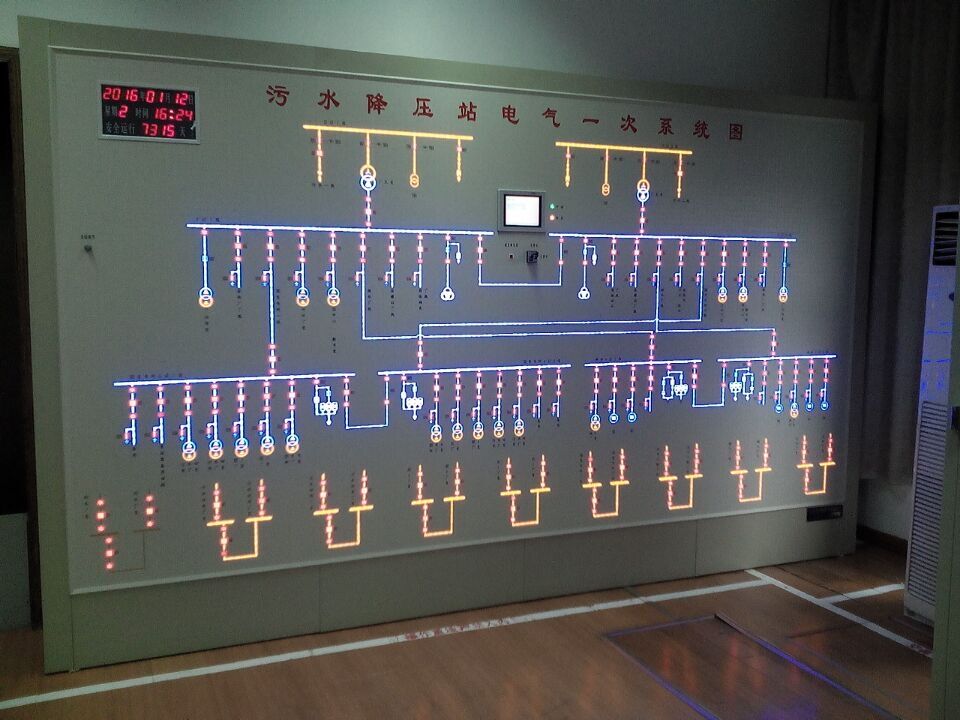 污水降压站-模拟屏,模拟盘,马赛克模拟屏,马赛克模拟盘,模拟图板-江阴